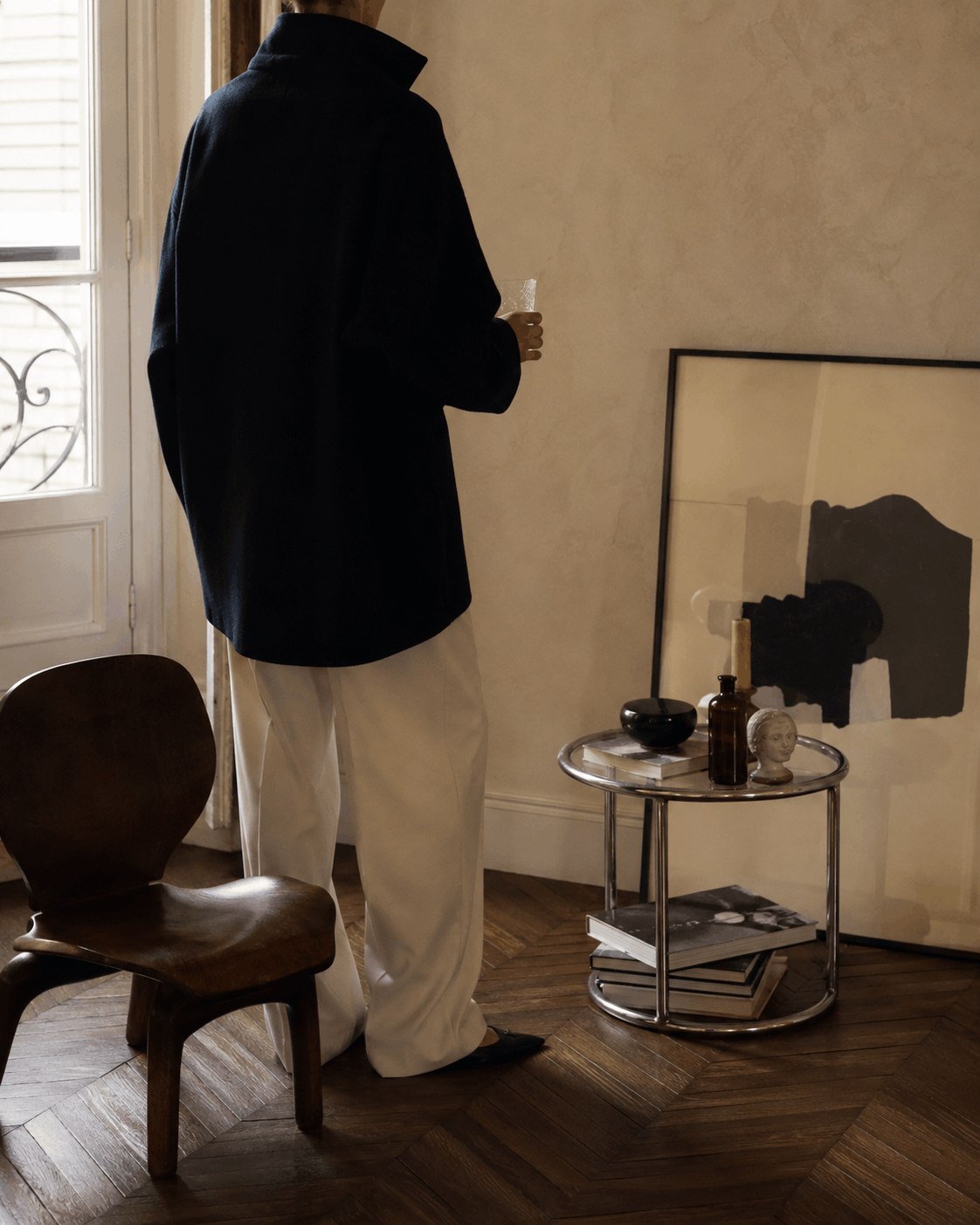 Editorial fashion, interiors and design scene in a European apartment